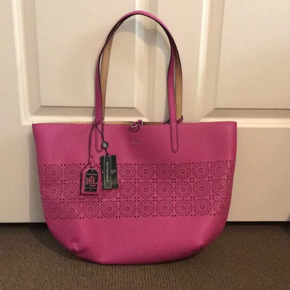 Ralph Lauren Pink/Gold Reversible Tote